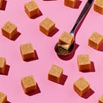 Yummy toffee in a pink background