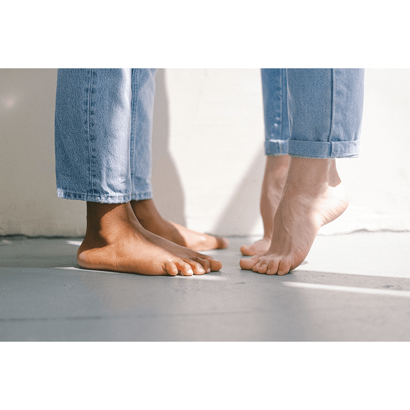 Picture of feet in jeans